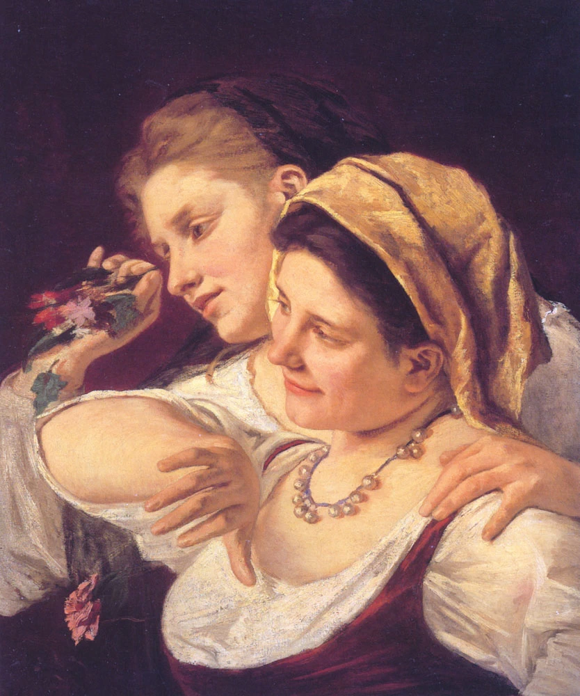 Mary Cassatt - Due donne che lanciano fiori, 1872